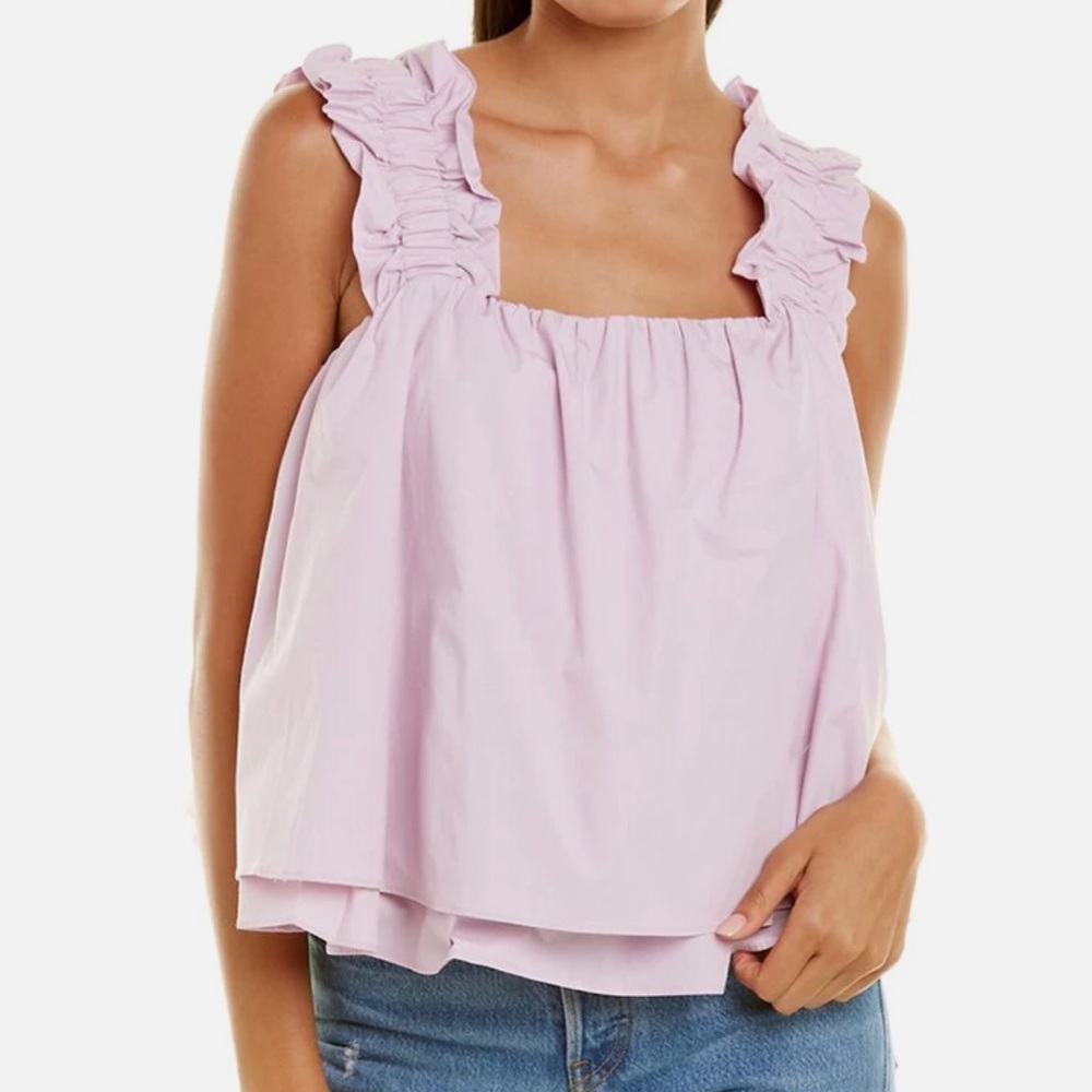English Factory Lilac Ruffle Tank